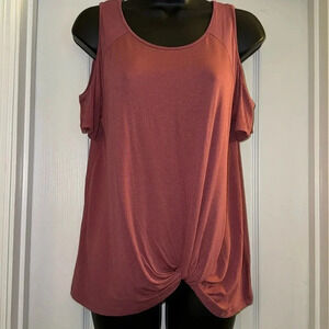 Pink Rose Vintage Cold Shoulder Top